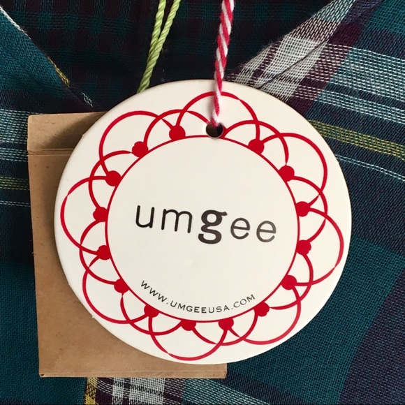 Umgee Mixed Plaid Front Tie Boho Woven Blouse - Picture 5 of 5